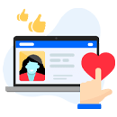 A Time2player's reporter profile on a laptop with a heart